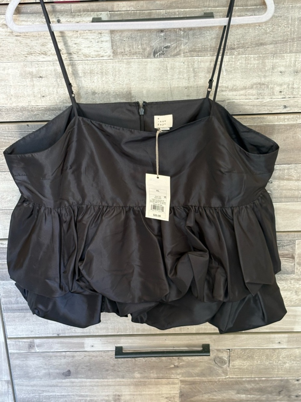 a new day Black Ruffle Peplum Camisole